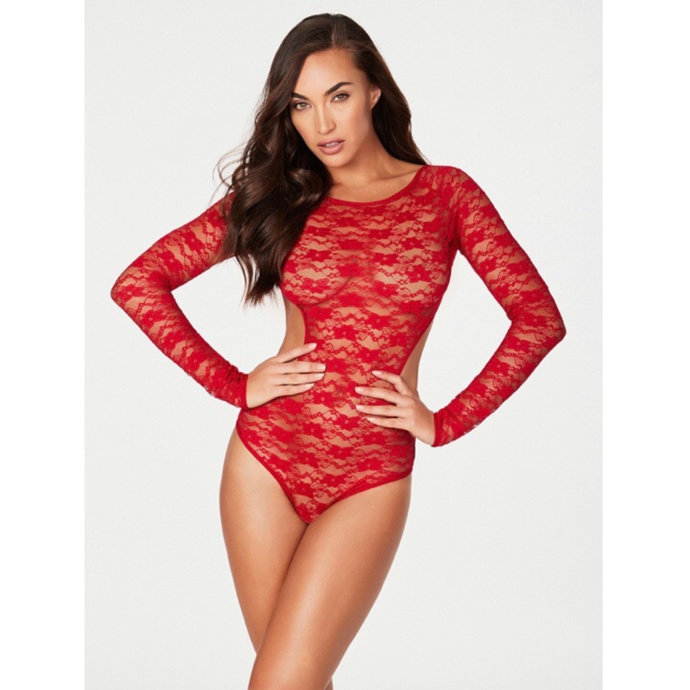 NWT Frederick’s of Hollywood Lace Bodysuit BLACK